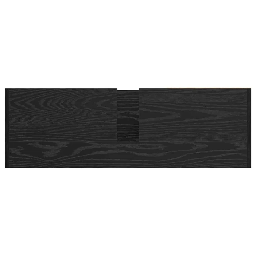 Cabinet de salle de bain avec porte Chêne noir 90 x 29 x 55 cm - 9