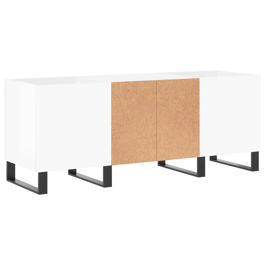 Armoire à disques blanc brillant 121x38x48 cm bois d'ingénierie - 6