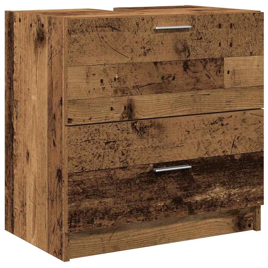 Cabinet de salle de bain avec porte Bois Ancien 59 x 37 x 59 cm - 2
