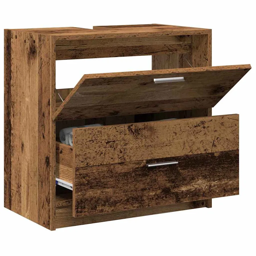 Cabinet de salle de bain avec porte Bois Ancien 59 x 37 x 59 cm - 3