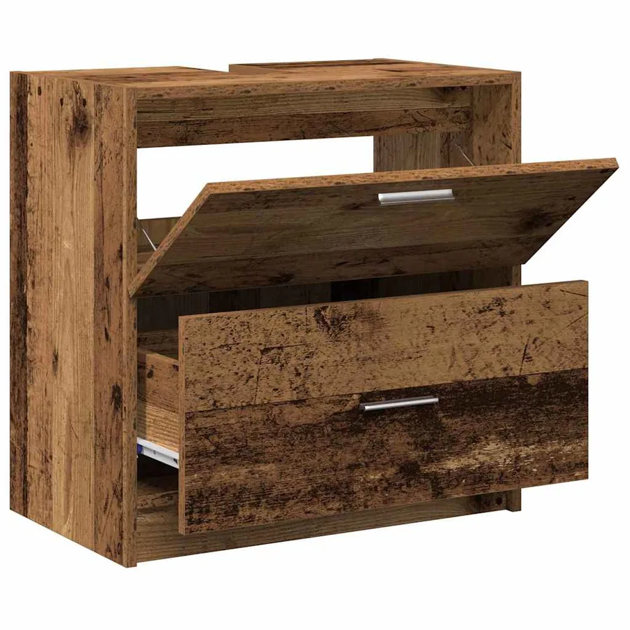 Cabinet de salle de bain avec porte Bois Ancien 59 x 37 x 59 cm - 5