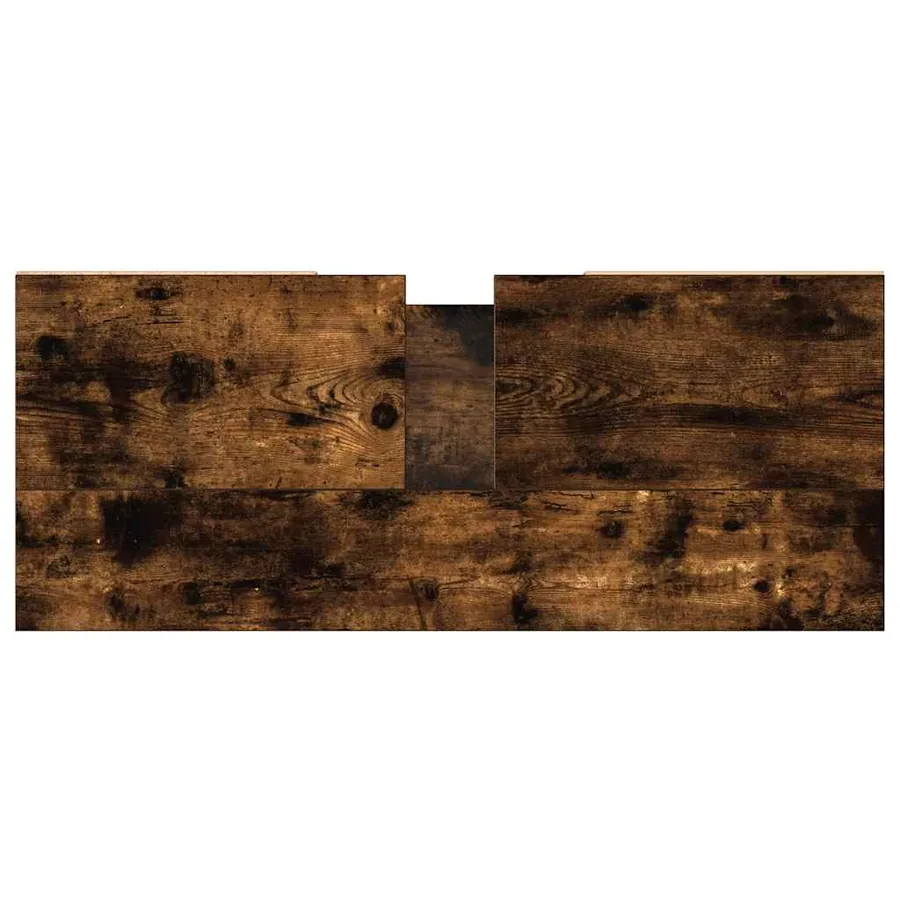 Armoire salle de bain chêne fumé 80x33x60cm bois d'ingénierie - 8