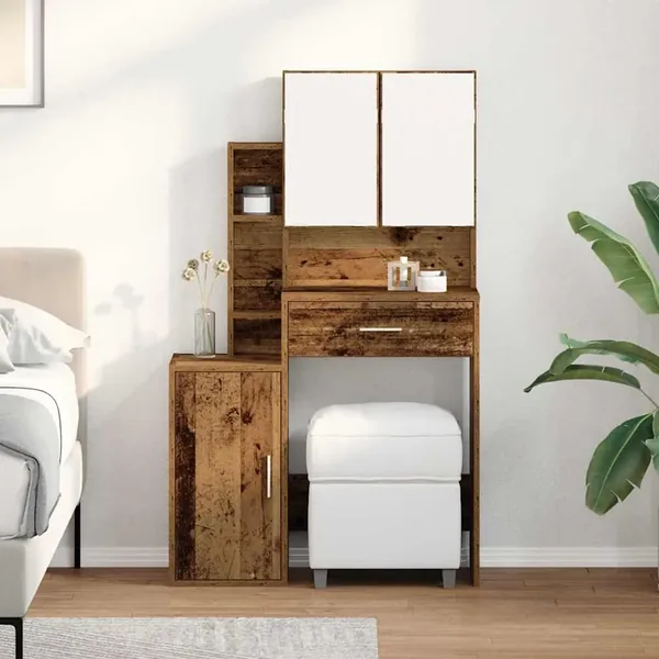 Table de Toilette avec tiroir Bois ancien 80 x 35 x 132 cm