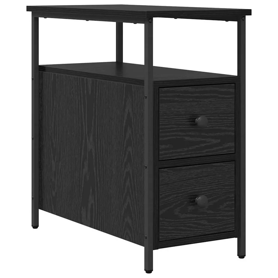 Cabinet de chevet Chêne noir 30 x 60 x 60 cm Bois d'ingénierie - 2