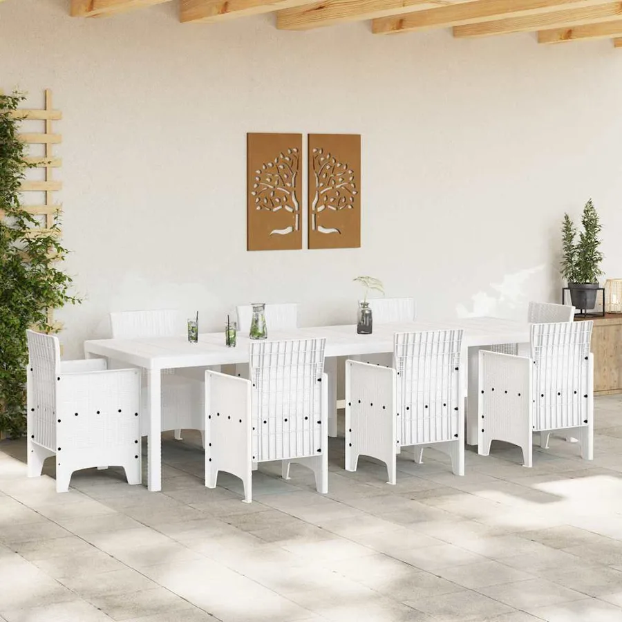 Table de Jardin Blanc 300 x 100 x 73 cm polyrotin - 3