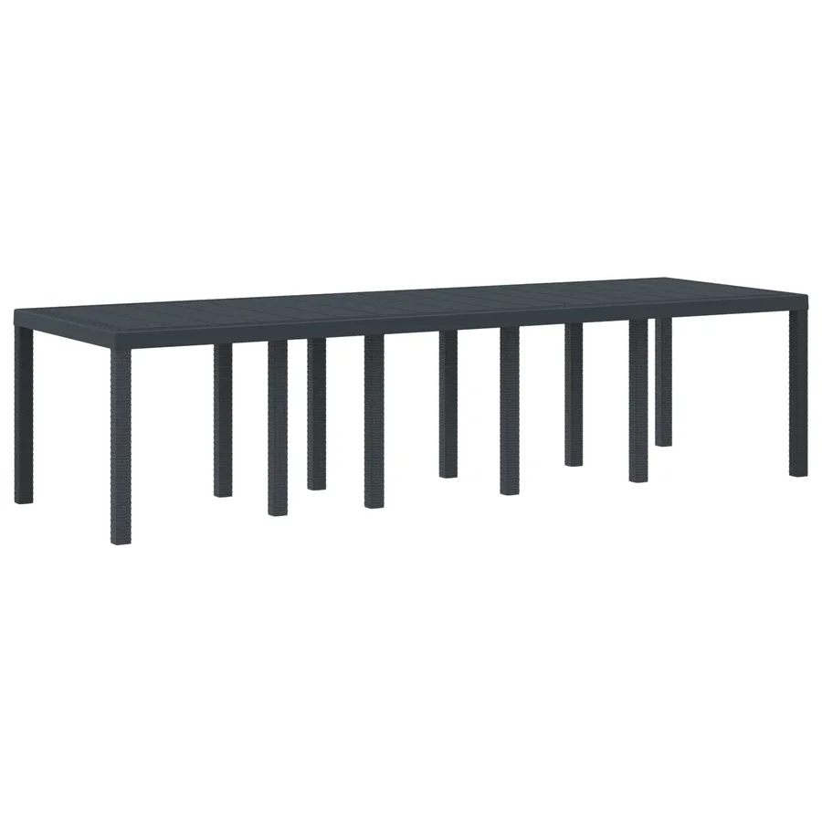 Table de Jardin Anthracite 300 x 100 x 73 cm polyrotin - 4