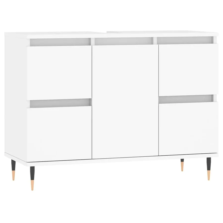 Armoire de salle de bain blanc 80x33x60 cm bois d'ingénierie - 2