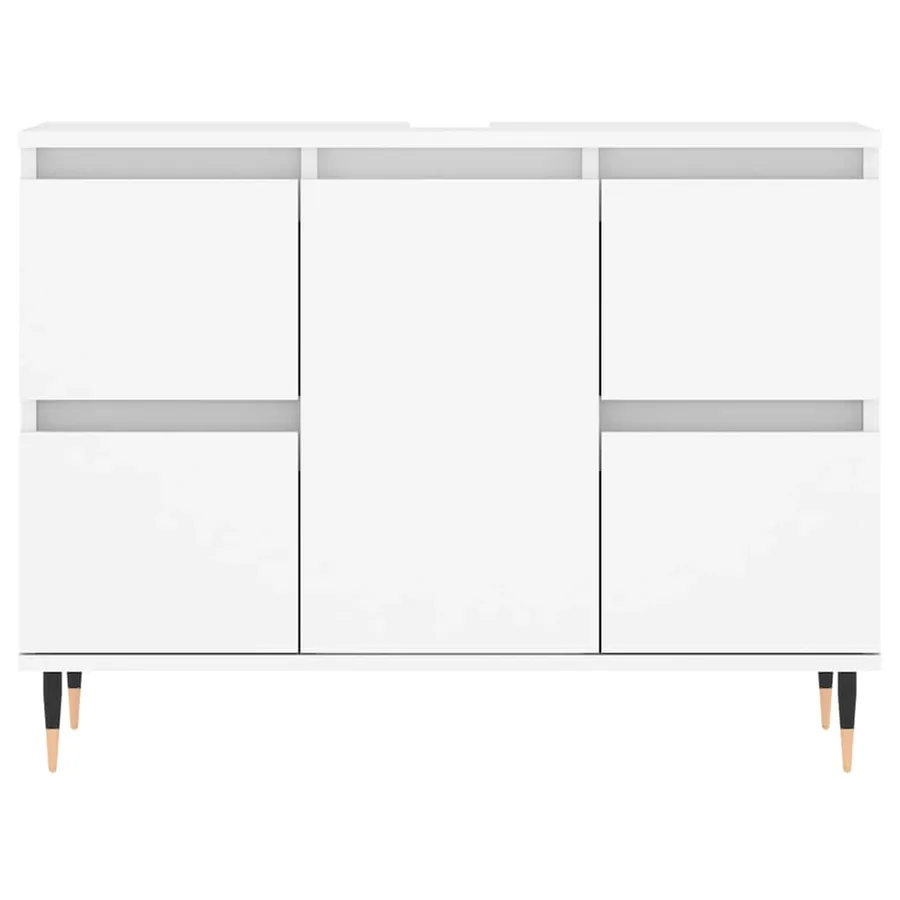 Armoire de salle de bain blanc 80x33x60 cm bois d'ingénierie - 5