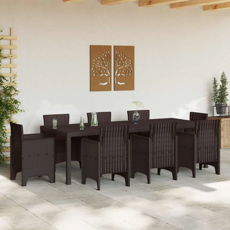 Table de Jardin Marron 250 x 100 x 73 cm polyrotin - 3