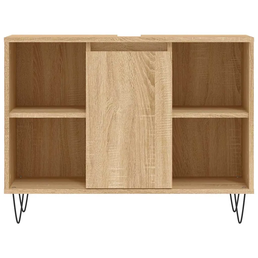 Armoire salle de bain chêne sonoma 80x33x60cm bois d'ingénierie - 5