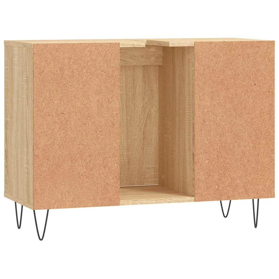 Armoire salle de bain chêne sonoma 80x33x60cm bois d'ingénierie - 8