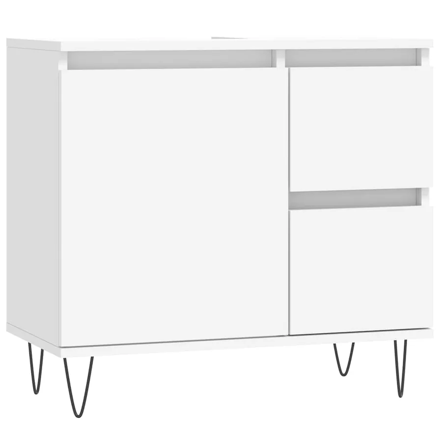 Armoire de salle de bain blanc 65x33x60 cm bois d'ingénierie - 2