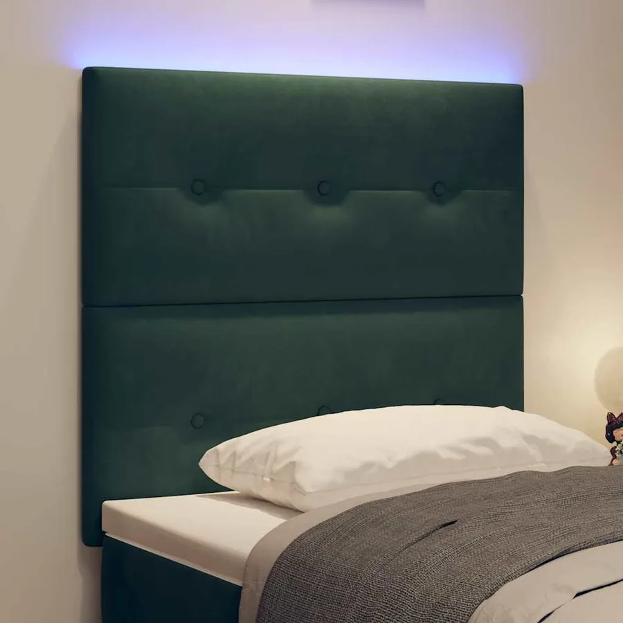 Tête de lit LED avec bandes LED Vert 80 cm Velours - 4