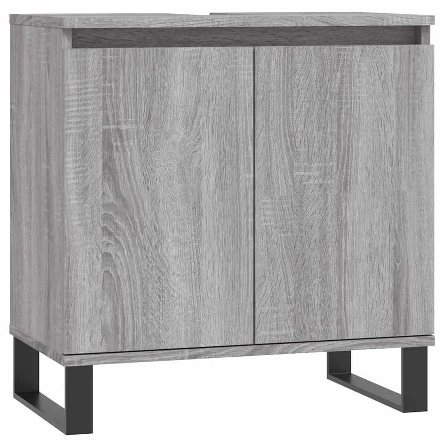Armoire de bain sonoma gris 58x33x60 cm bois d'ingénierie - 2