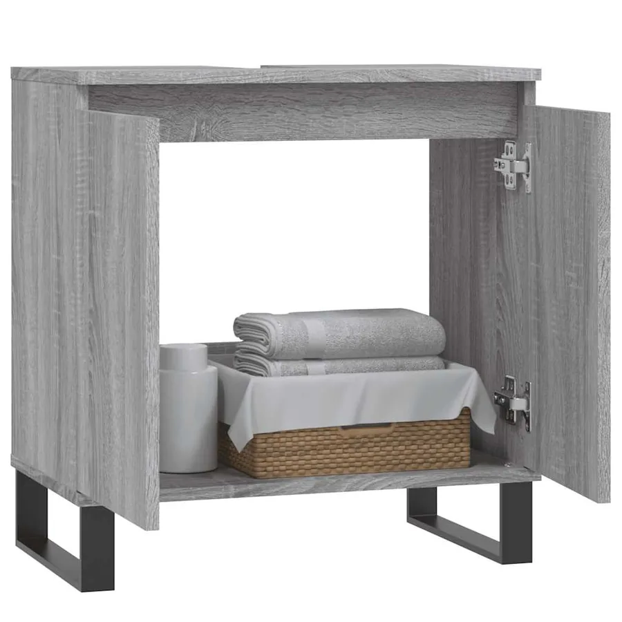 Armoire de bain sonoma gris 58x33x60 cm bois d'ingénierie - 3