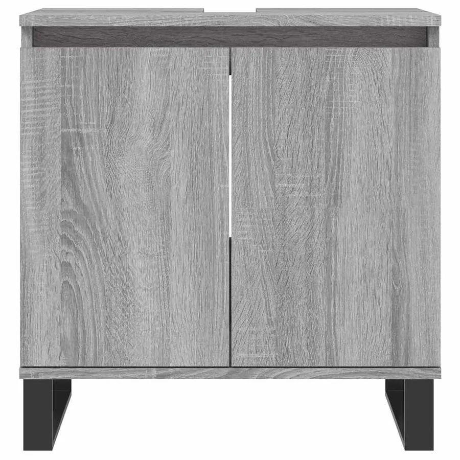 Armoire de bain sonoma gris 58x33x60 cm bois d'ingénierie - 4