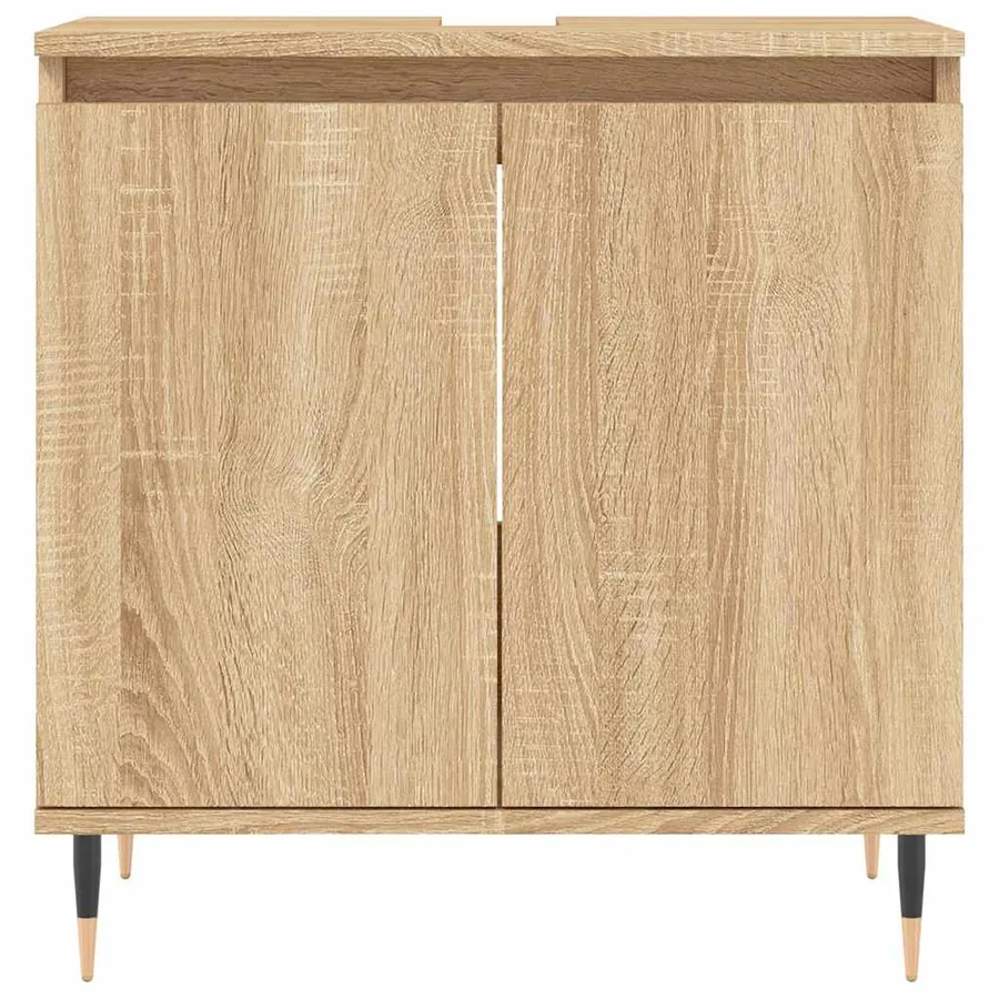 Armoire de bain chêne sonoma 58x33x60 cm bois d'ingénierie - 4