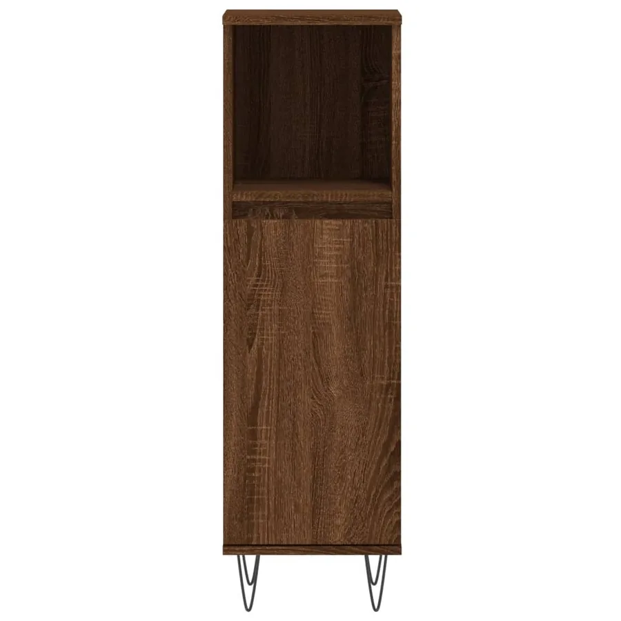 Armoire de bain chêne marron 30x30x100 cm bois d'ingénierie - 5