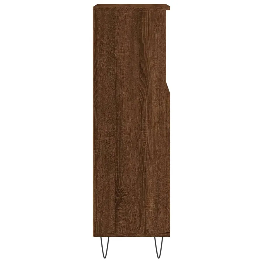 Armoire de bain chêne marron 30x30x100 cm bois d'ingénierie - 7