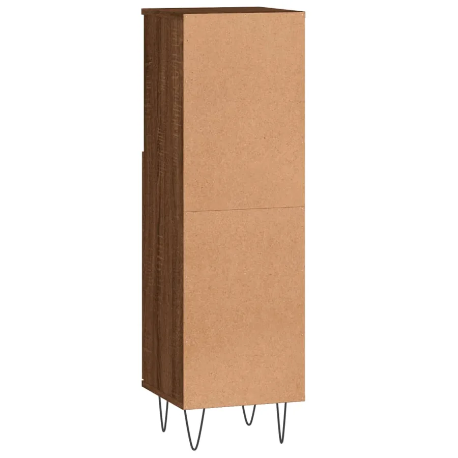 Armoire de bain chêne marron 30x30x100 cm bois d'ingénierie - 8