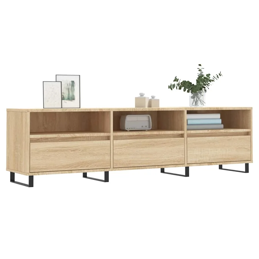Meuble TV chêne sonoma 150x30x44,5 cm bois d'ingénierie - 3