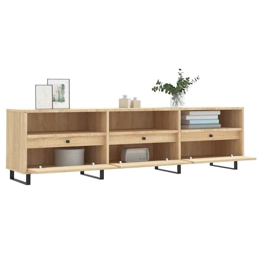 Meuble TV chêne sonoma 150x30x44,5 cm bois d'ingénierie - 4