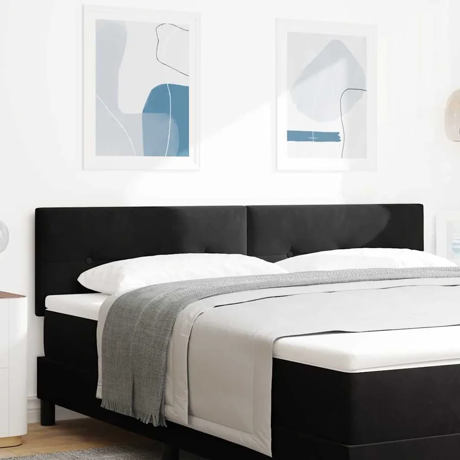 Tête de lit LED avec bandes LED Noir 180 cm Velours
