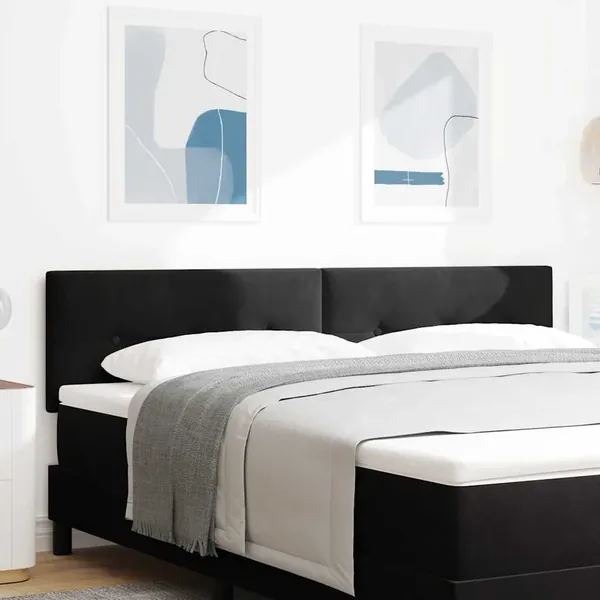 Tête de lit LED avec bandes LED Noir 180 cm Velours