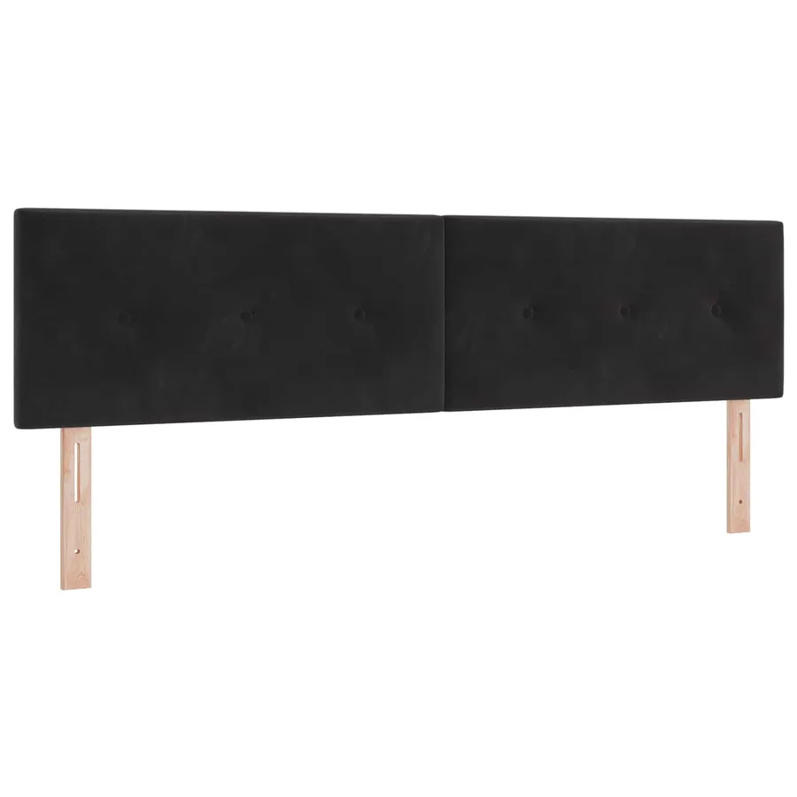 Tête de lit LED avec bandes LED Noir 180 cm Velours - 2