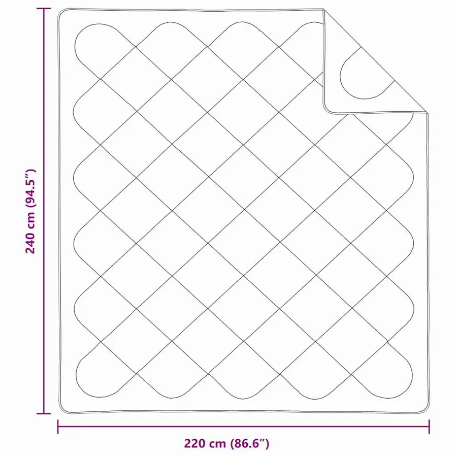 Duvet d'été simple Blanc 242 x 220 x 3 cm Polyester - 10