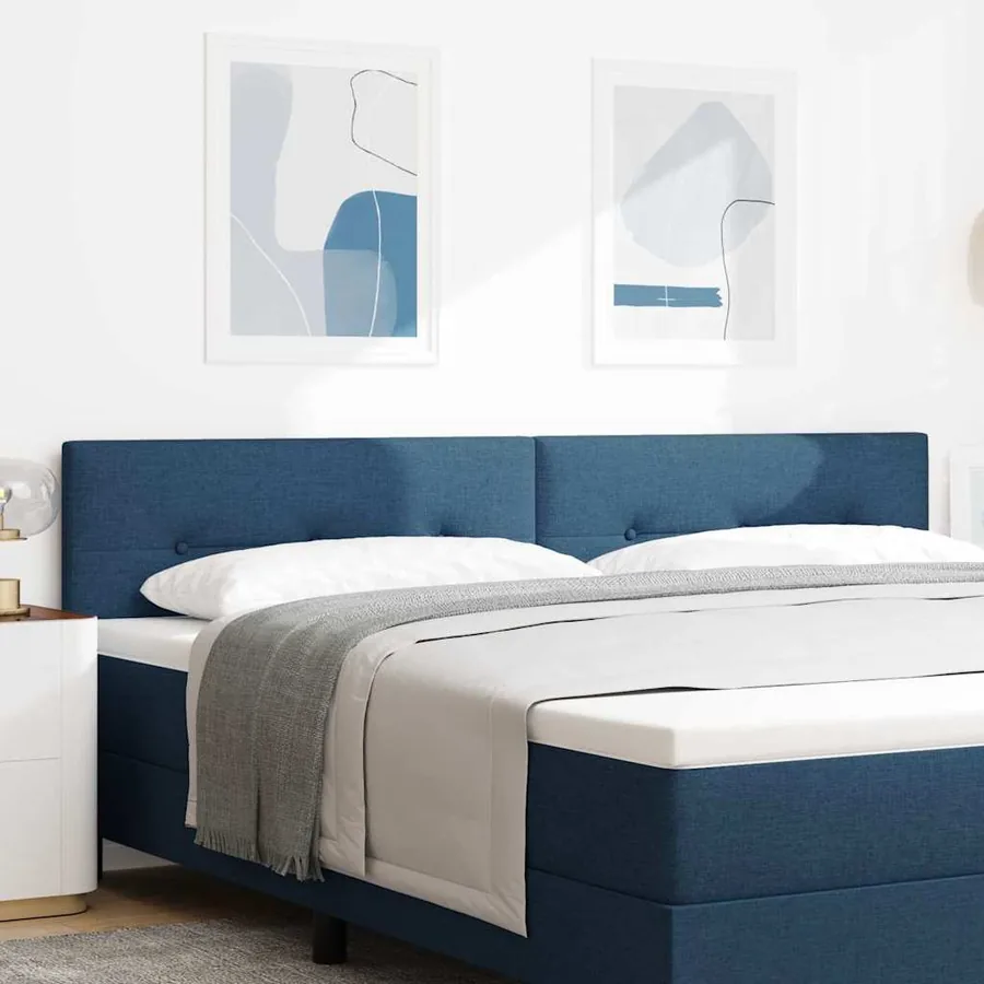 Tête de lit réglable en hauteur Bleu 200 cm tissu