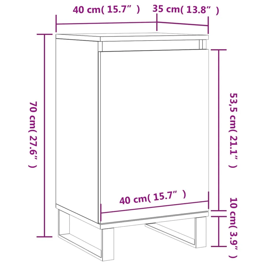 Buffets 2 pcs chêne fumé 40x35x70 cm bois d'ingénierie - 13