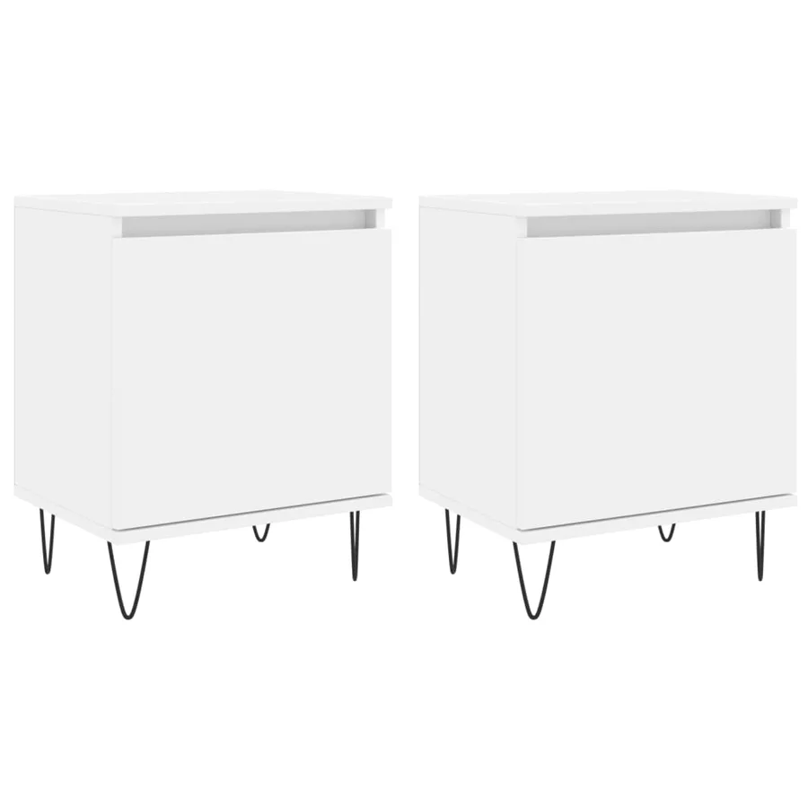 Tables de chevet 2 pcs blanc 40x30x50 cm bois d'ingénierie - 2