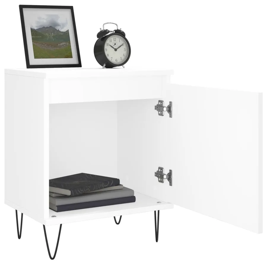 Tables de chevet 2 pcs blanc 40x30x50 cm bois d'ingénierie - 4