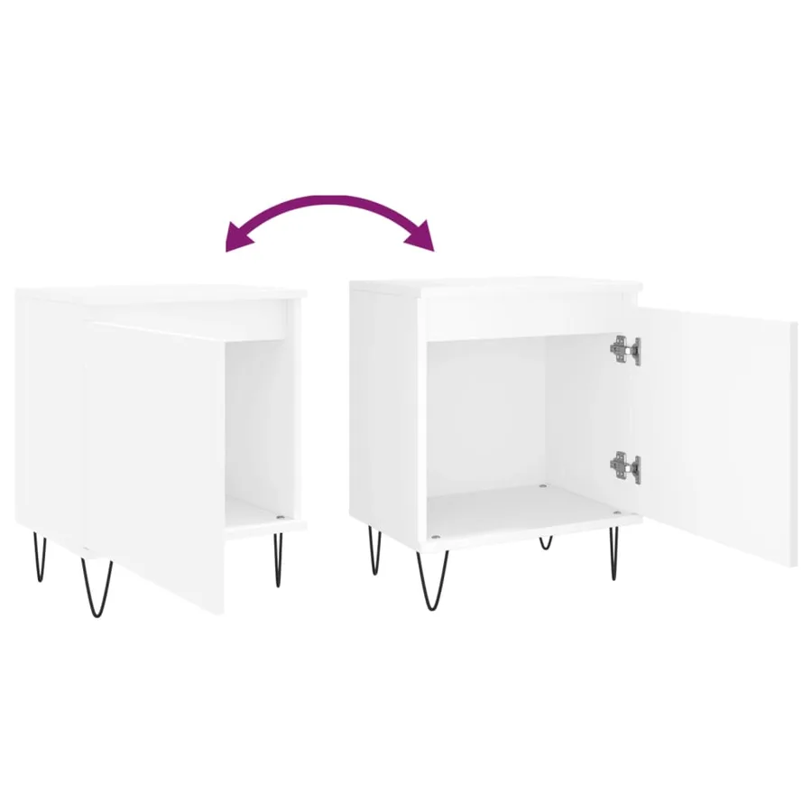 Tables de chevet 2 pcs blanc 40x30x50 cm bois d'ingénierie - 9