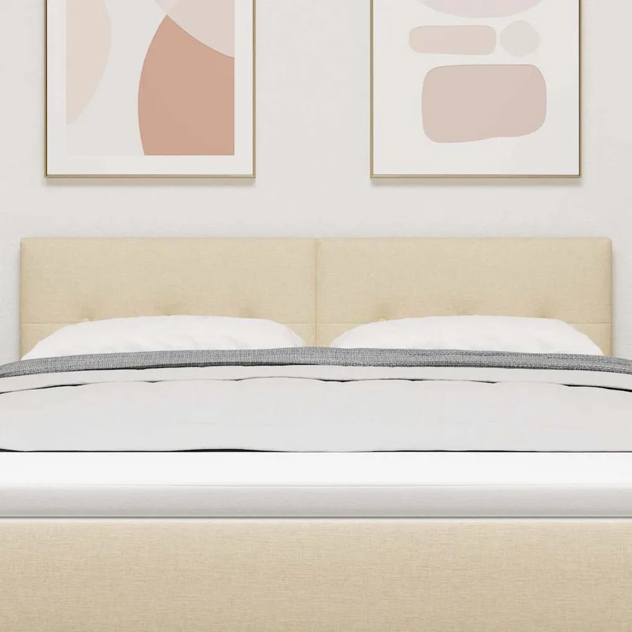 Tête de lit réglable en hauteur Crème 144 cm tissu - 3