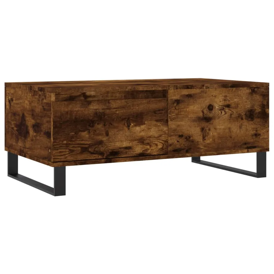 Table basse Chêne fumé 90x50x36,5 cm Bois d'ingénierie - 2
