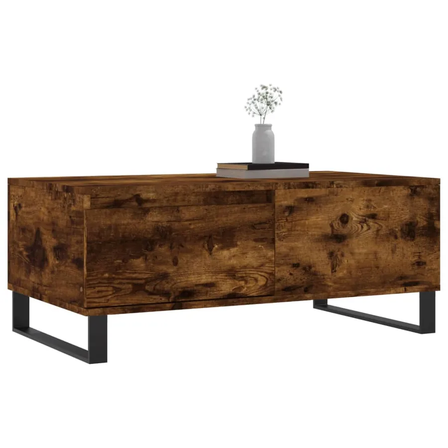 Table basse Chêne fumé 90x50x36,5 cm Bois d'ingénierie - 4
