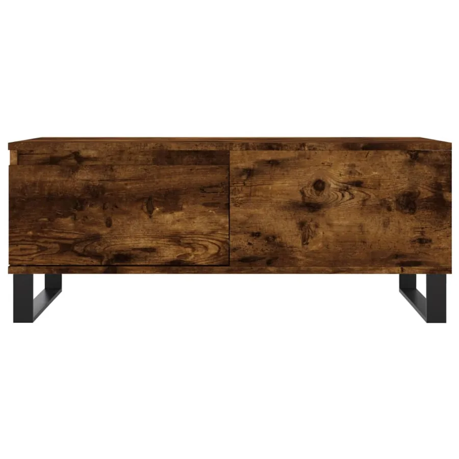Table basse Chêne fumé 90x50x36,5 cm Bois d'ingénierie - 5