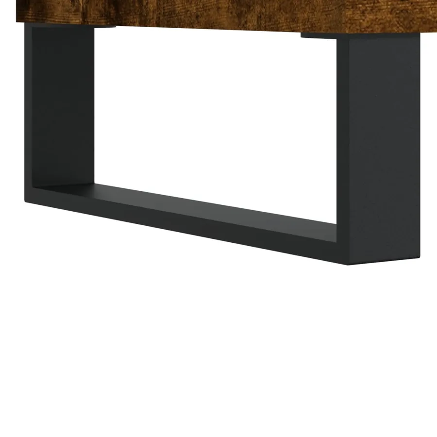 Table basse Chêne fumé 90x50x36,5 cm Bois d'ingénierie - 9