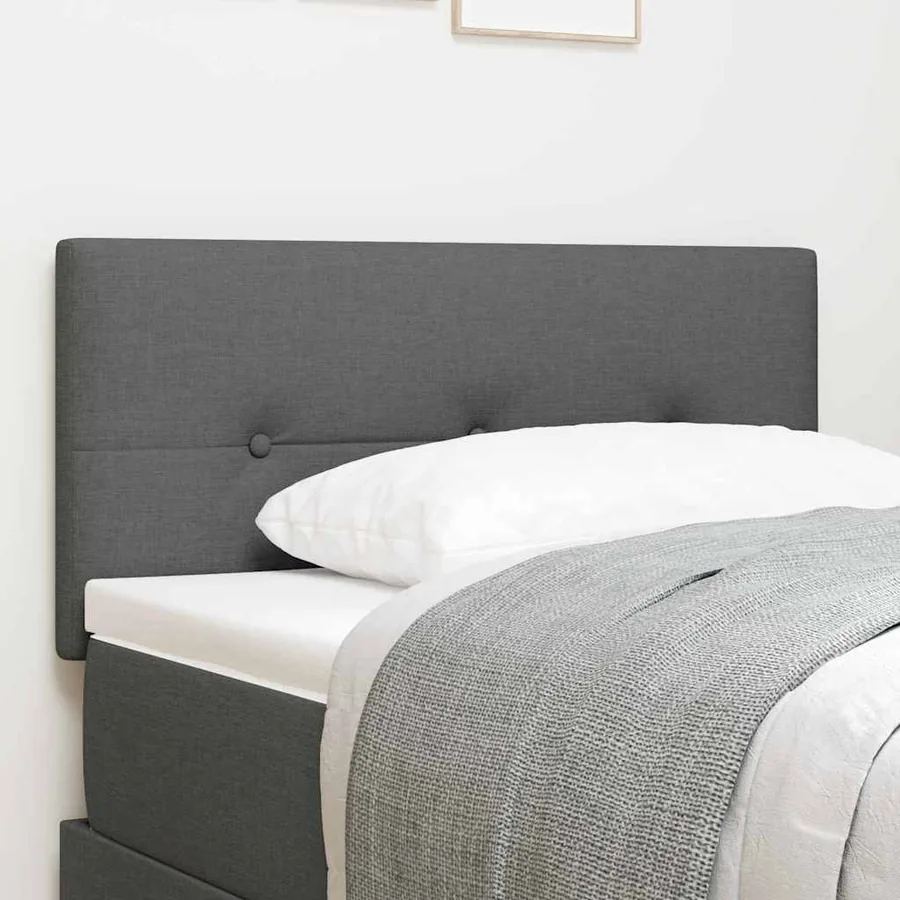 Tête de lit LED avec bandes LED Gris foncé 80 cm tissu