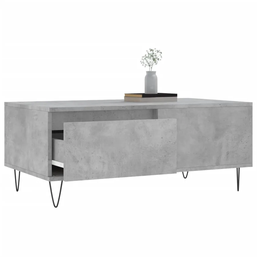 Table basse Gris béton 90x50x36,5 cm Bois d'ingénierie - 3
