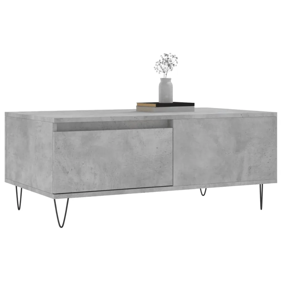 Table basse Gris béton 90x50x36,5 cm Bois d'ingénierie - 4