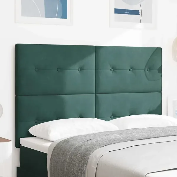 Tête de lit LED avec bandes LED Vert 144 cm Velours