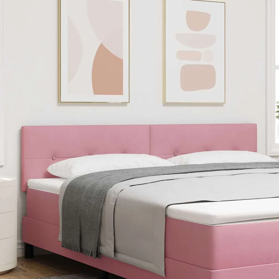 Tête de lit LED avec bandes LED Rose 180 cm Velours