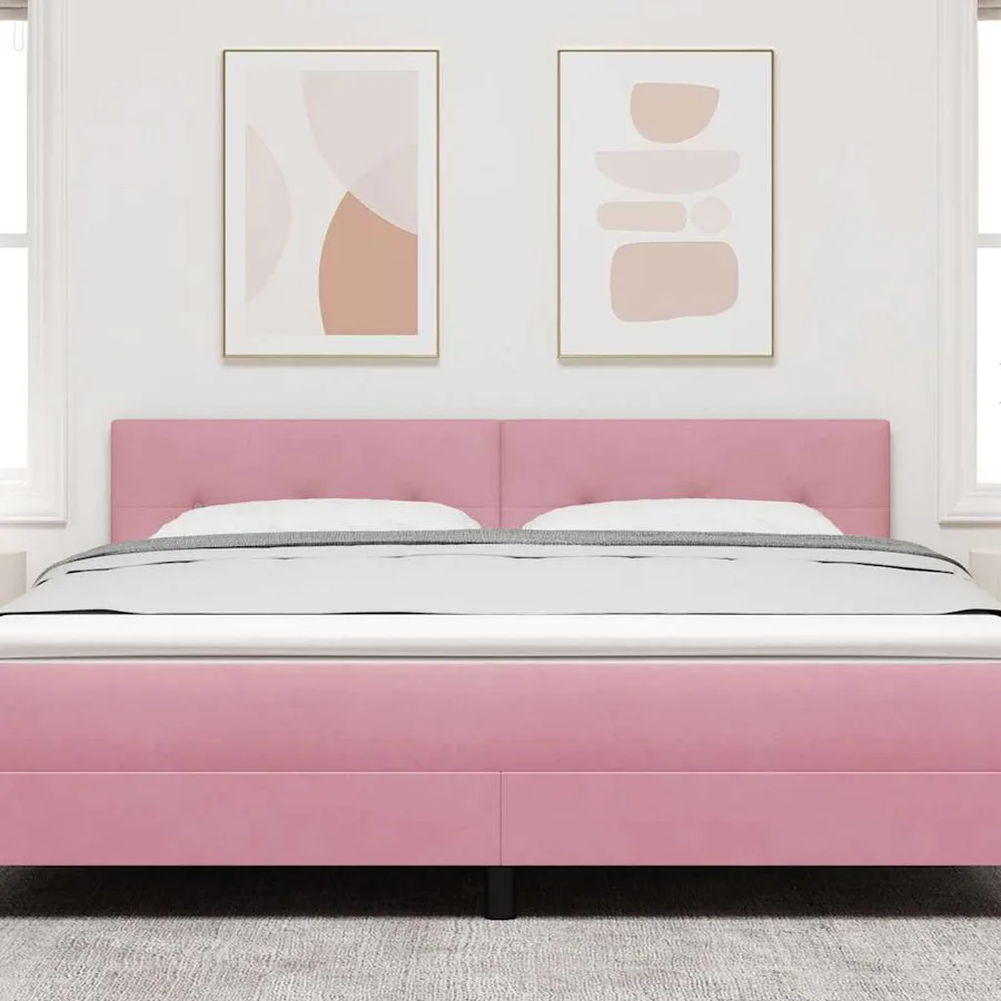 Tête de lit LED avec bandes LED Rose 180 cm Velours - 3