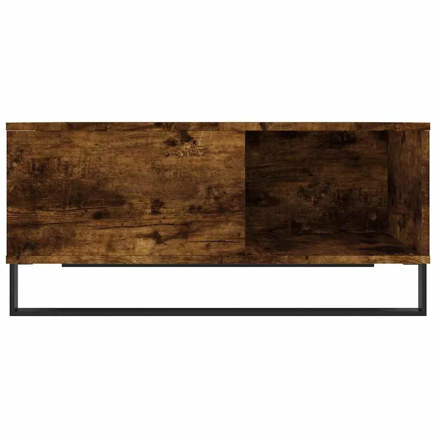 Table basse chêne fumé 80x80x36,5 cm bois d'ingénierie - 5