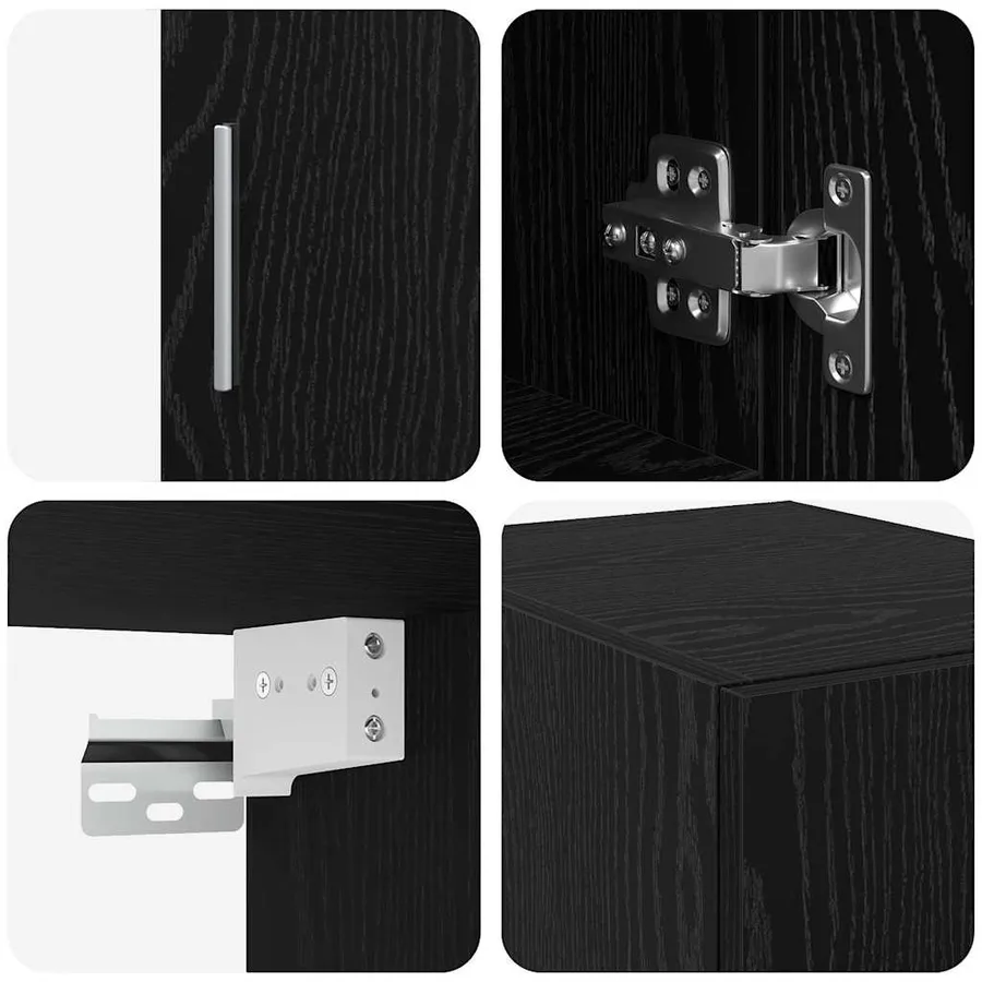 Armoire de rangement 2 pièces avec étagères 2 pcs Chêne noir - 10