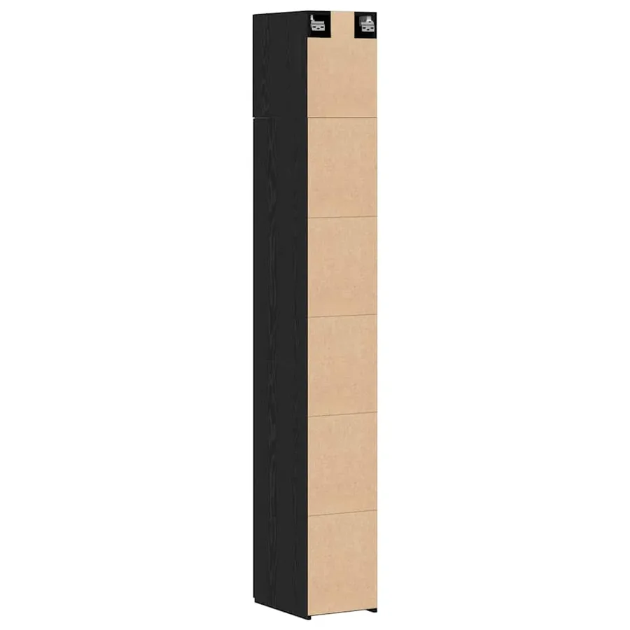 Armoire de rangement 2 pièces avec étagères 2 pcs Chêne noir - 9