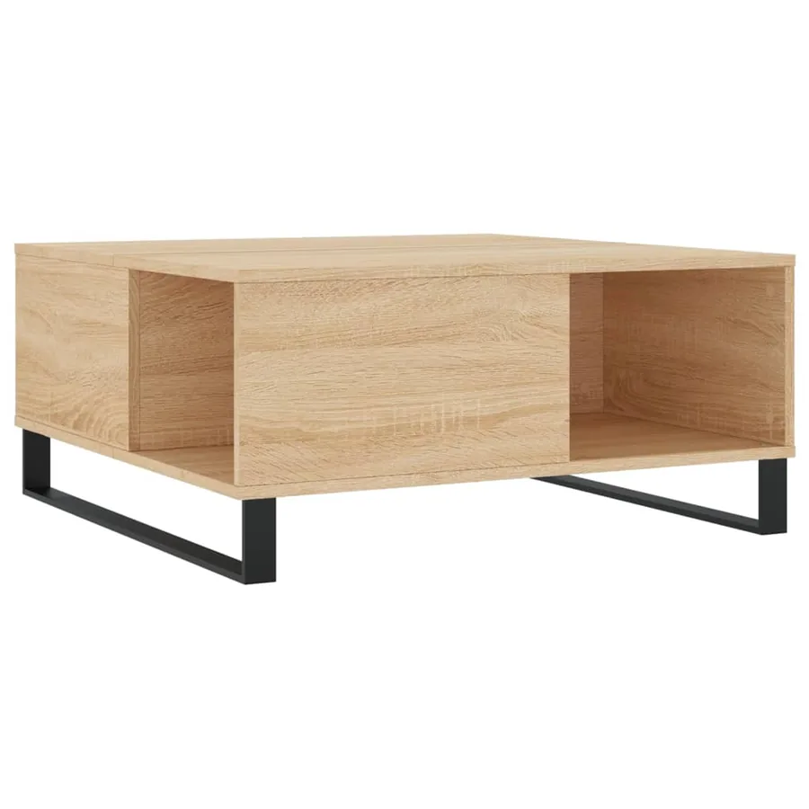 Table basse chêne sonoma 80x80x36,5 cm bois d'ingénierie - 2